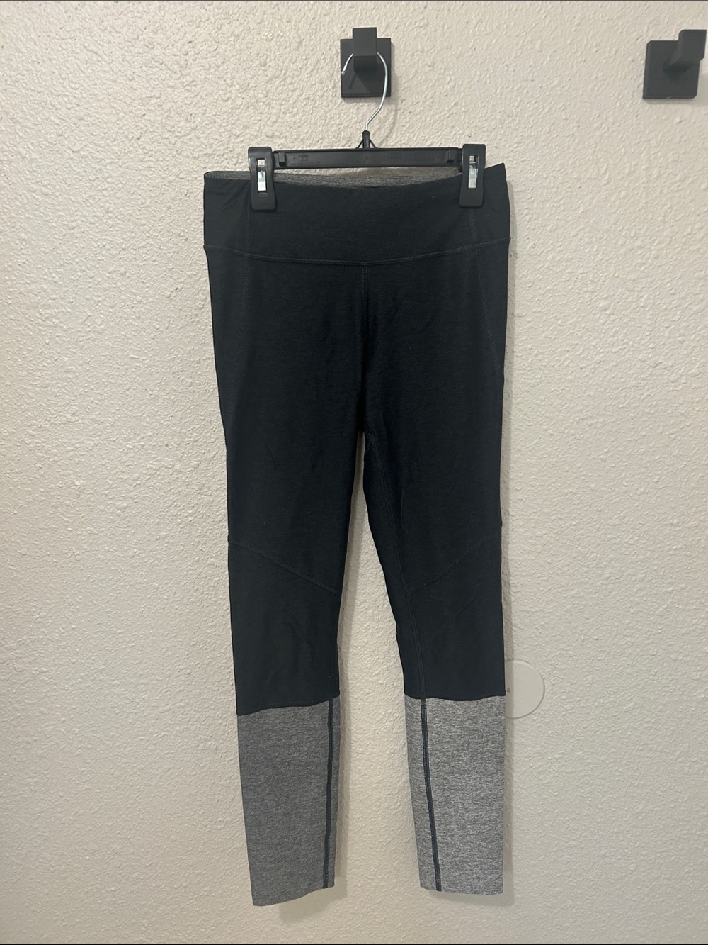 Outdoor Voices Black Leggings with Gray Colorblock Ankles